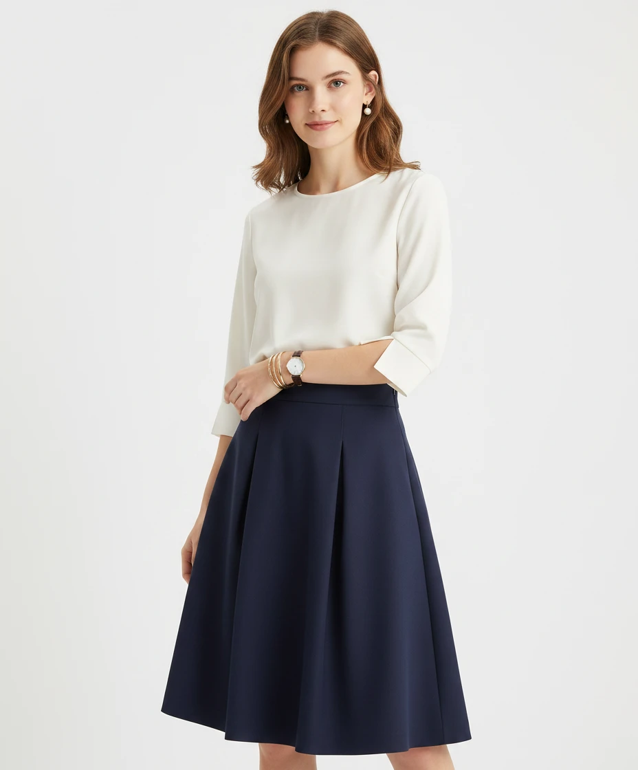 Blusa Elegante de Cetim com Punho Detalhado Off White